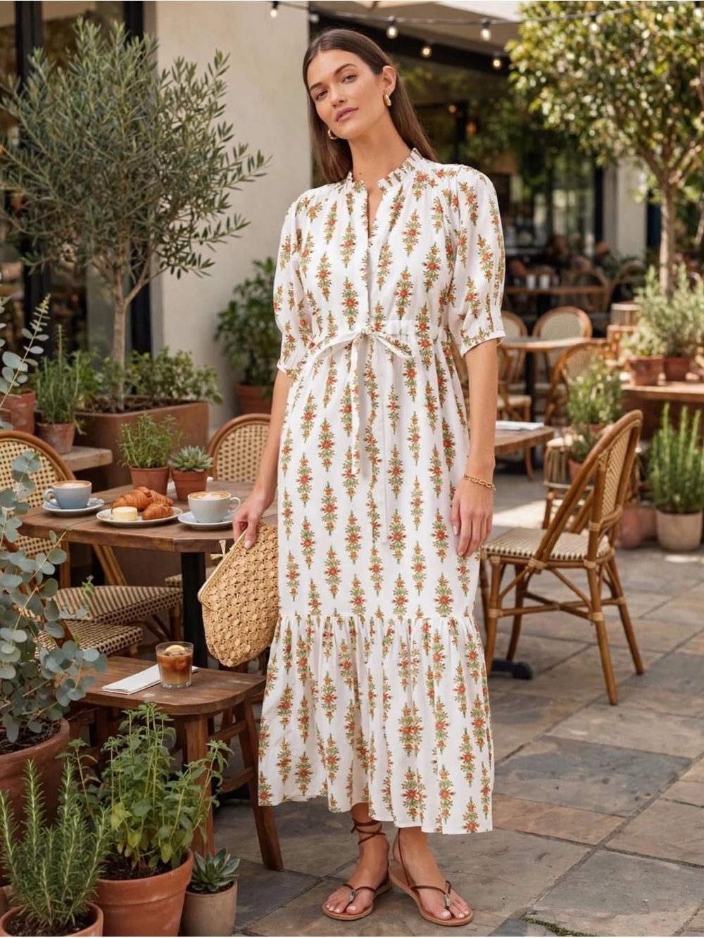 Banjanan Floral Print Betty Dress size Large.